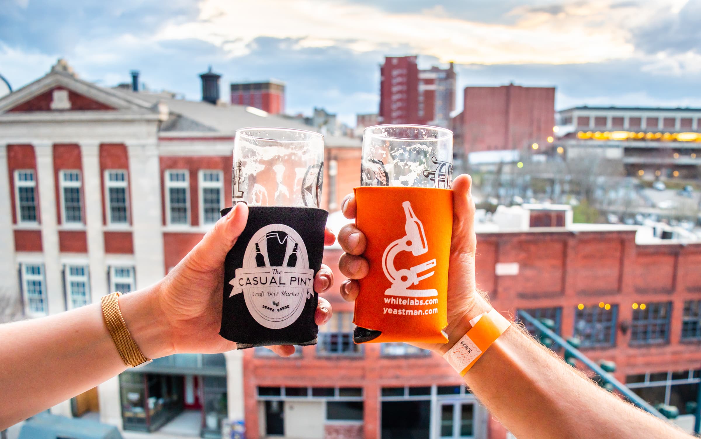 Toasting with beer