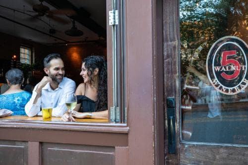 Enjoy a glass of wine at 5 Walnut Wine Bar in downtown Asheville, NC Enjoy a glass of wine at 5 Walnut Wine Bar in downtown Asheville, NC