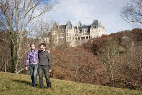 Gay Couple at Biltmore in Winter Gay Couple at Biltmore in Winter