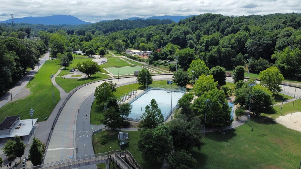 Aerial photo of Carrier Park in Asheville, NC Aerial photo of Carrier Park in Asheville, NC