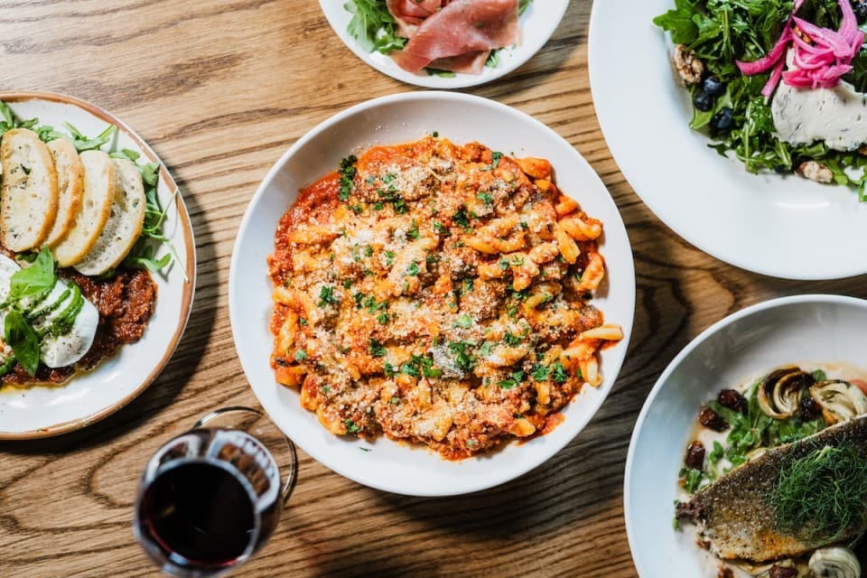 Short Rib Bolognese, Burrata antipasti, Primaverile Salad, Trout Piemontese Short Rib Bolognese, Burrata antipasti, Primaverile Salad, Trout Piemontese