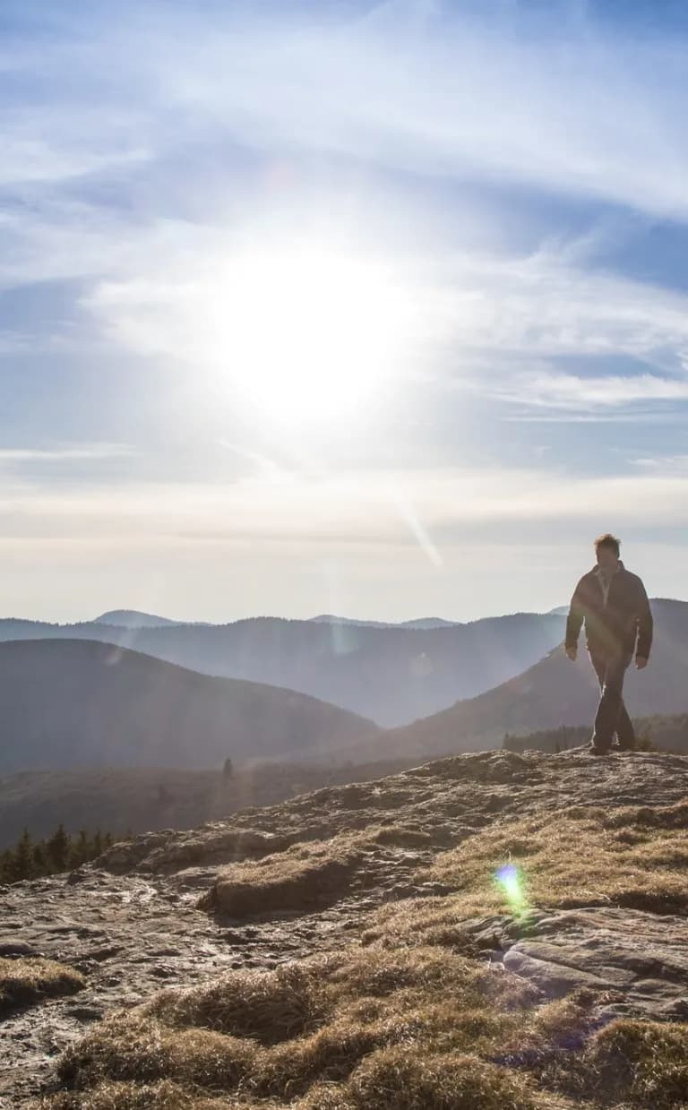 Top 4 Winter Hikes Near Asheville Family hiking Black Balsam Knob in winter / Photo: Jared Kay